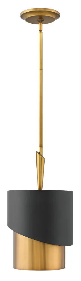 10"W Gigi 1-Light Pendant in Heritage Brass