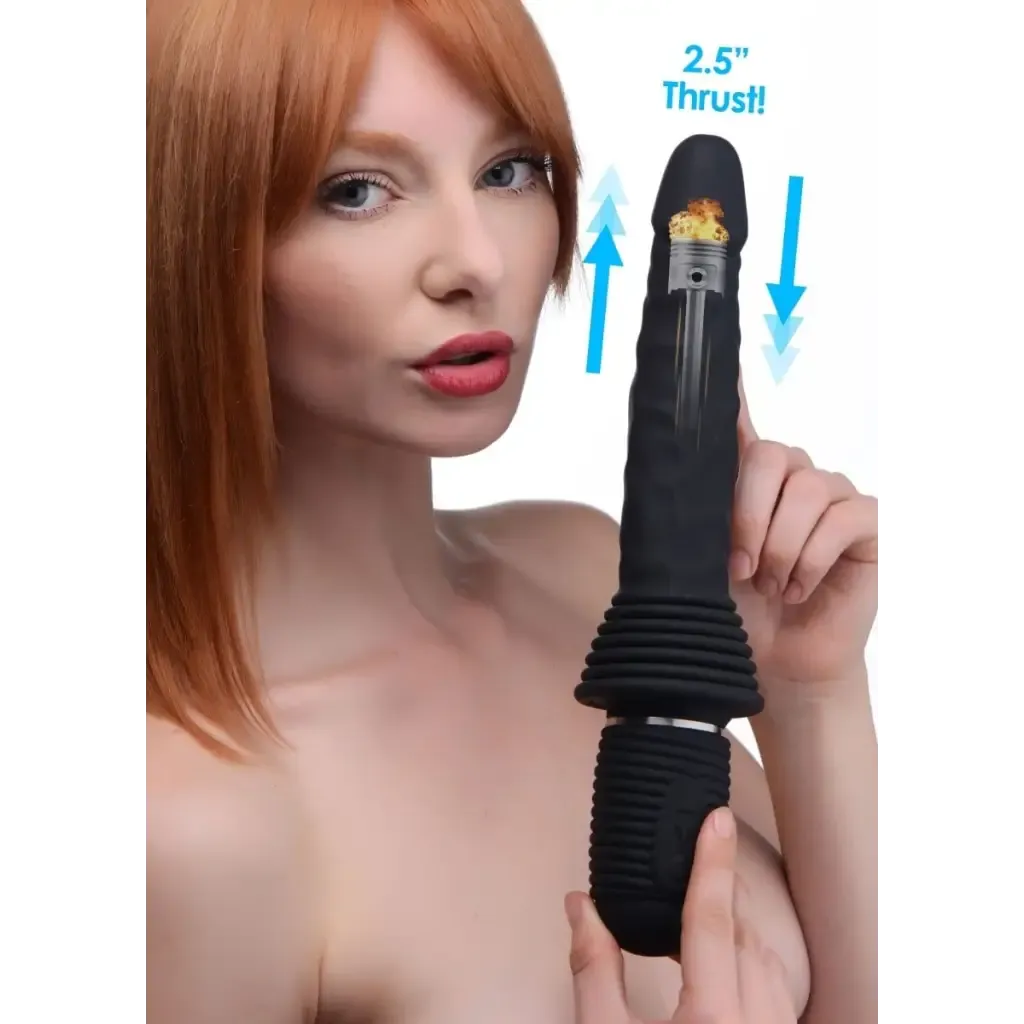 10x Silicone Vibrating And Thrusting Dildo