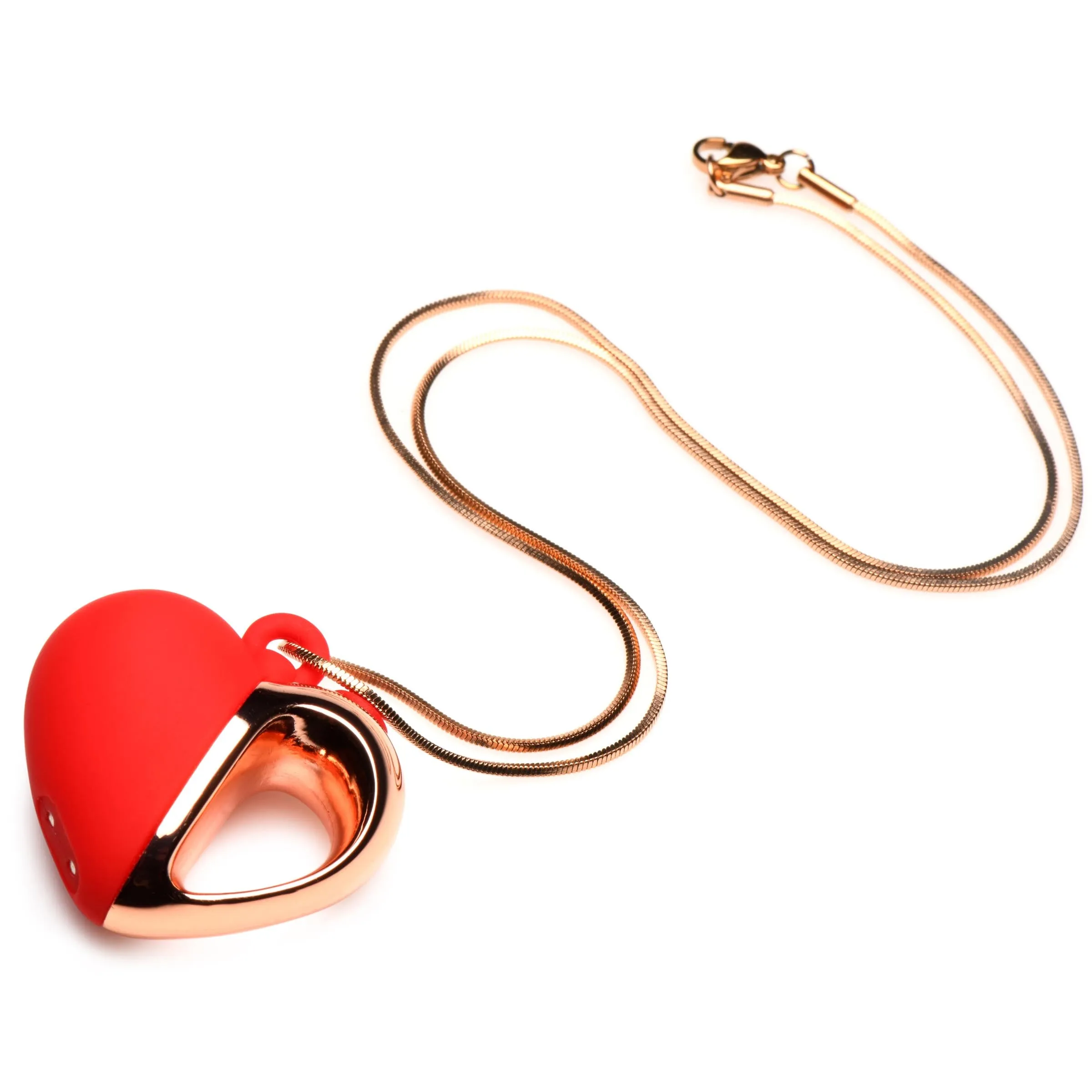 10X Vibrating Silicone Heart Necklace