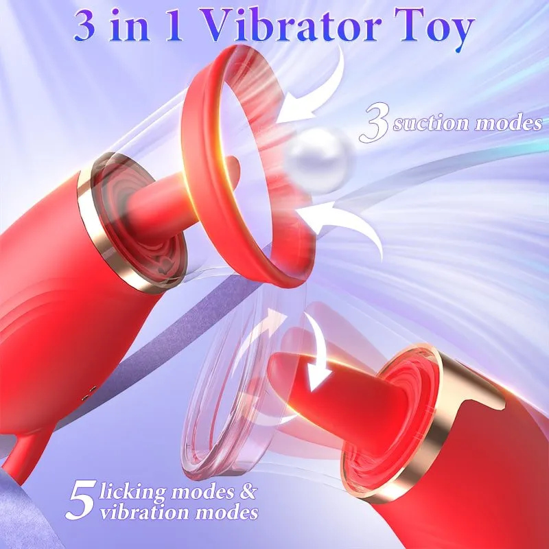 3 in 1 Sucking and Licking Clitoris Vibrator Stimulator with App Control