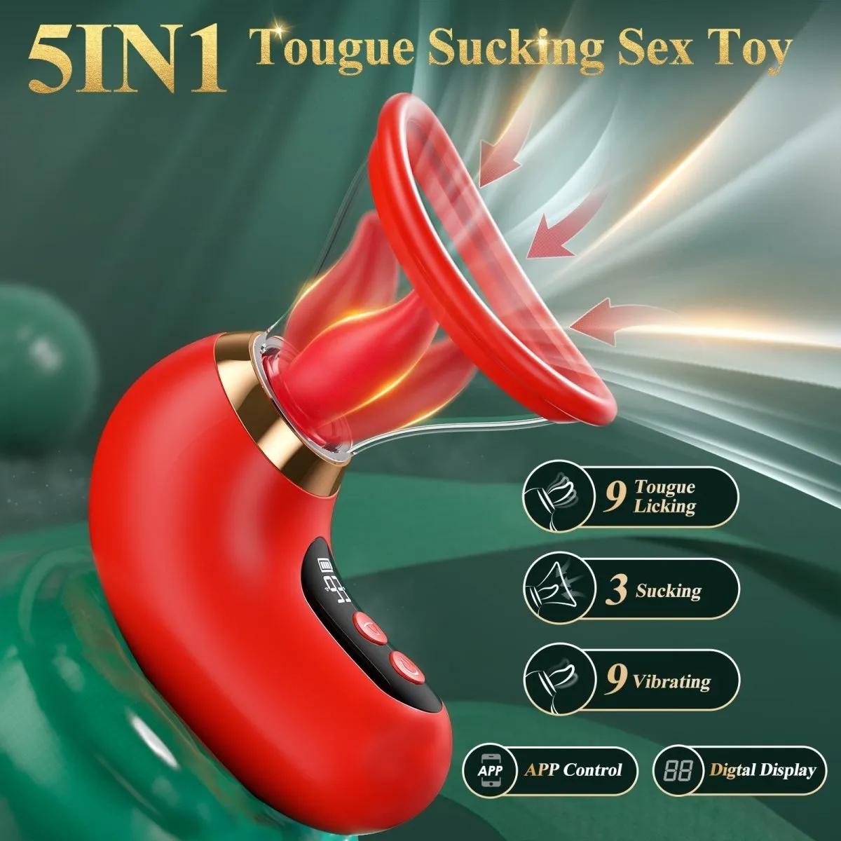 3 in 1 Tongue Sucking and Licking Clitoris Vibrator with App Control