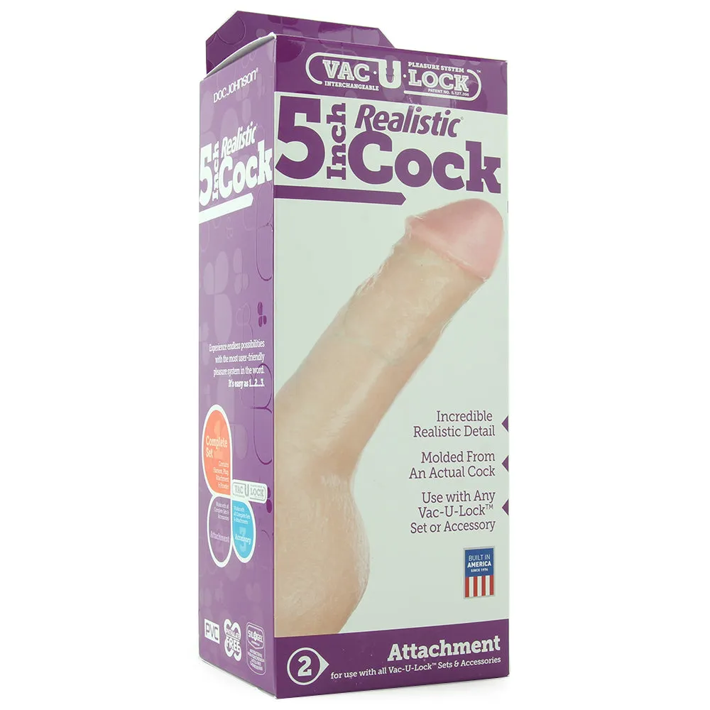 5 Inch Realistic Vac-U-Lock Cock