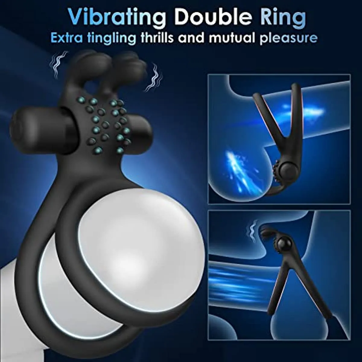 7 Different Sizes Soft Silicone Penis Ring with Vibration