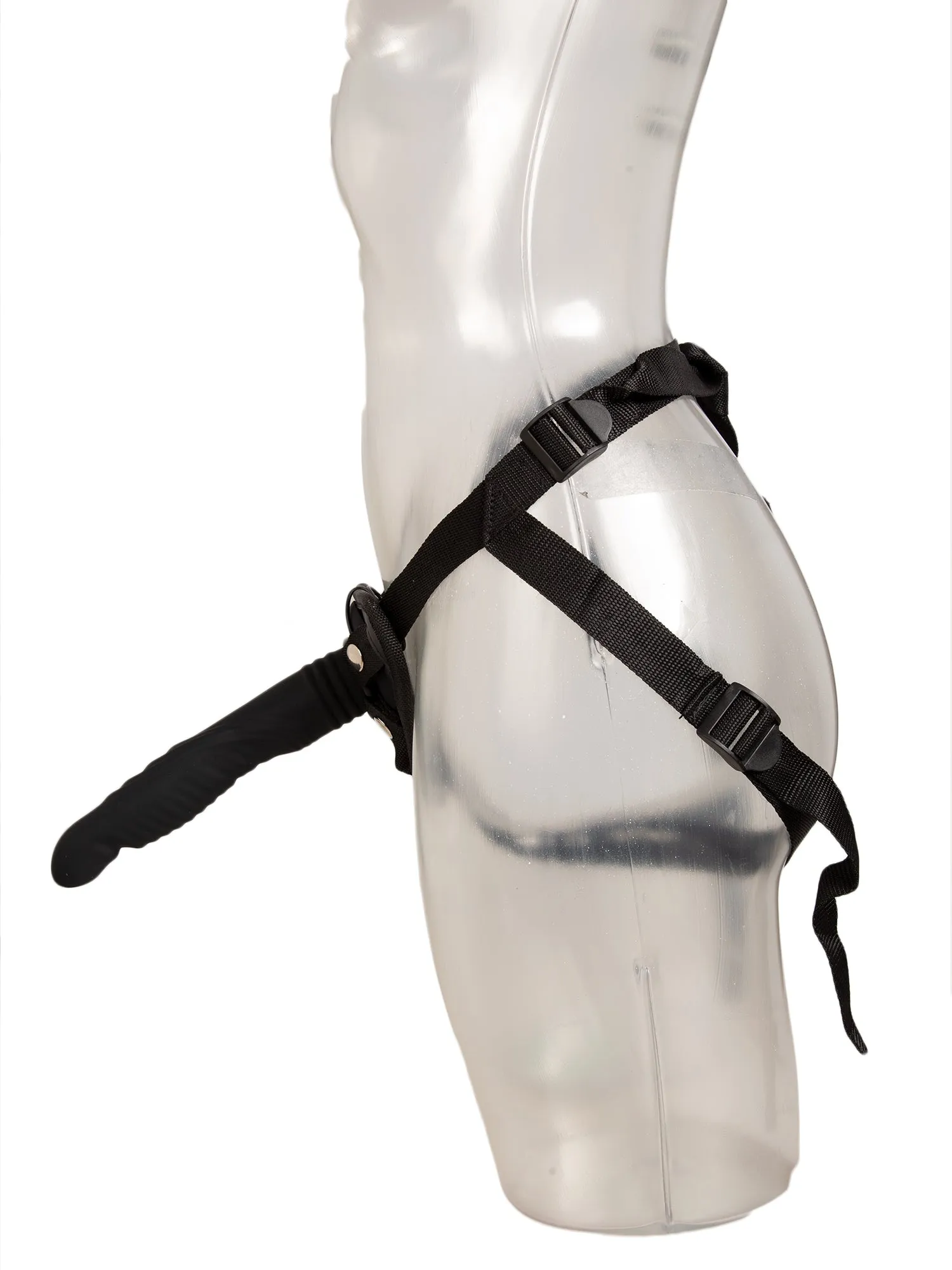 8 Inch Black Strap-On Set - One Size