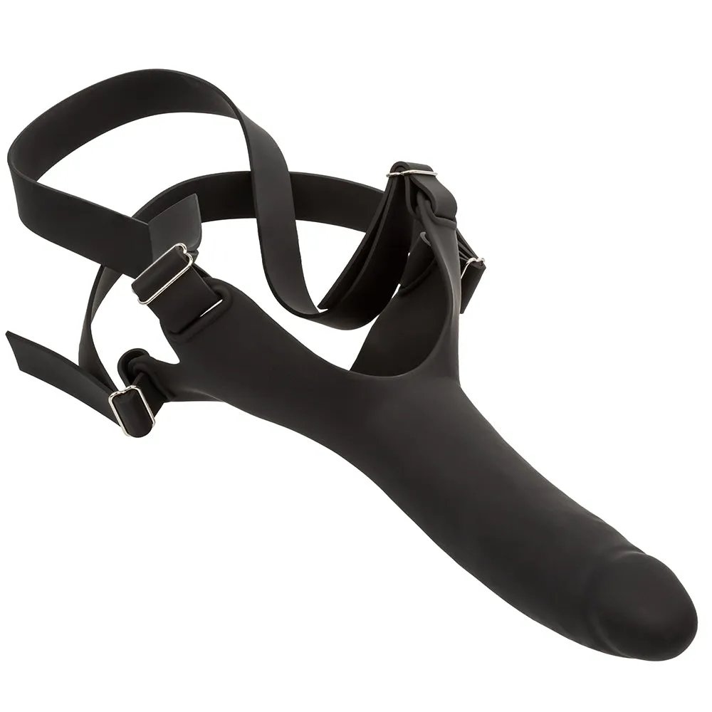 Accommodator Silicone Chin Strap Dildo in Black