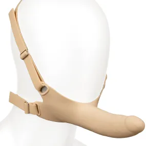 Accommodator Silicone Chin Strap Dildo in Ivory