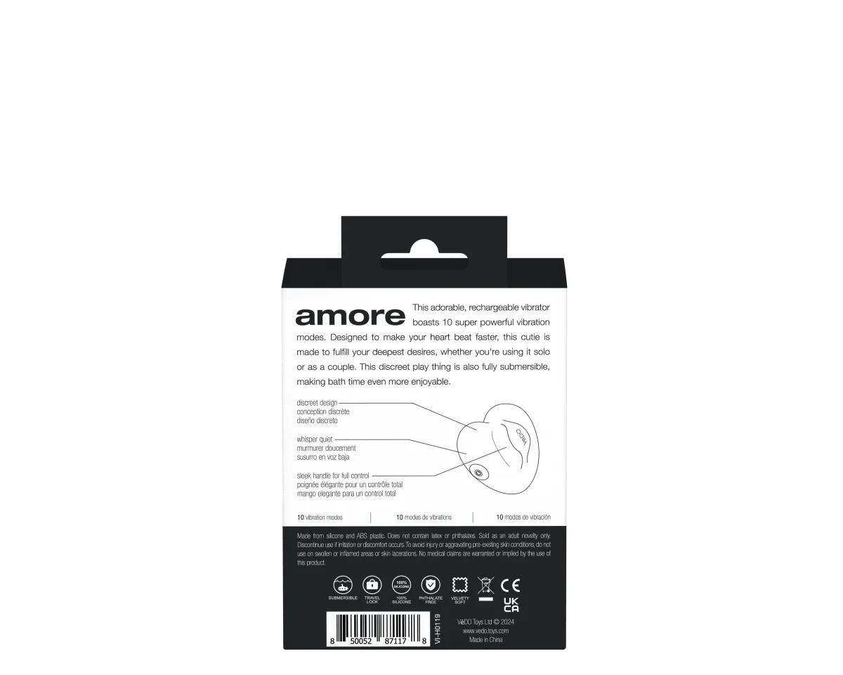 Amore Rechargeable Pleasure Vibe - Black