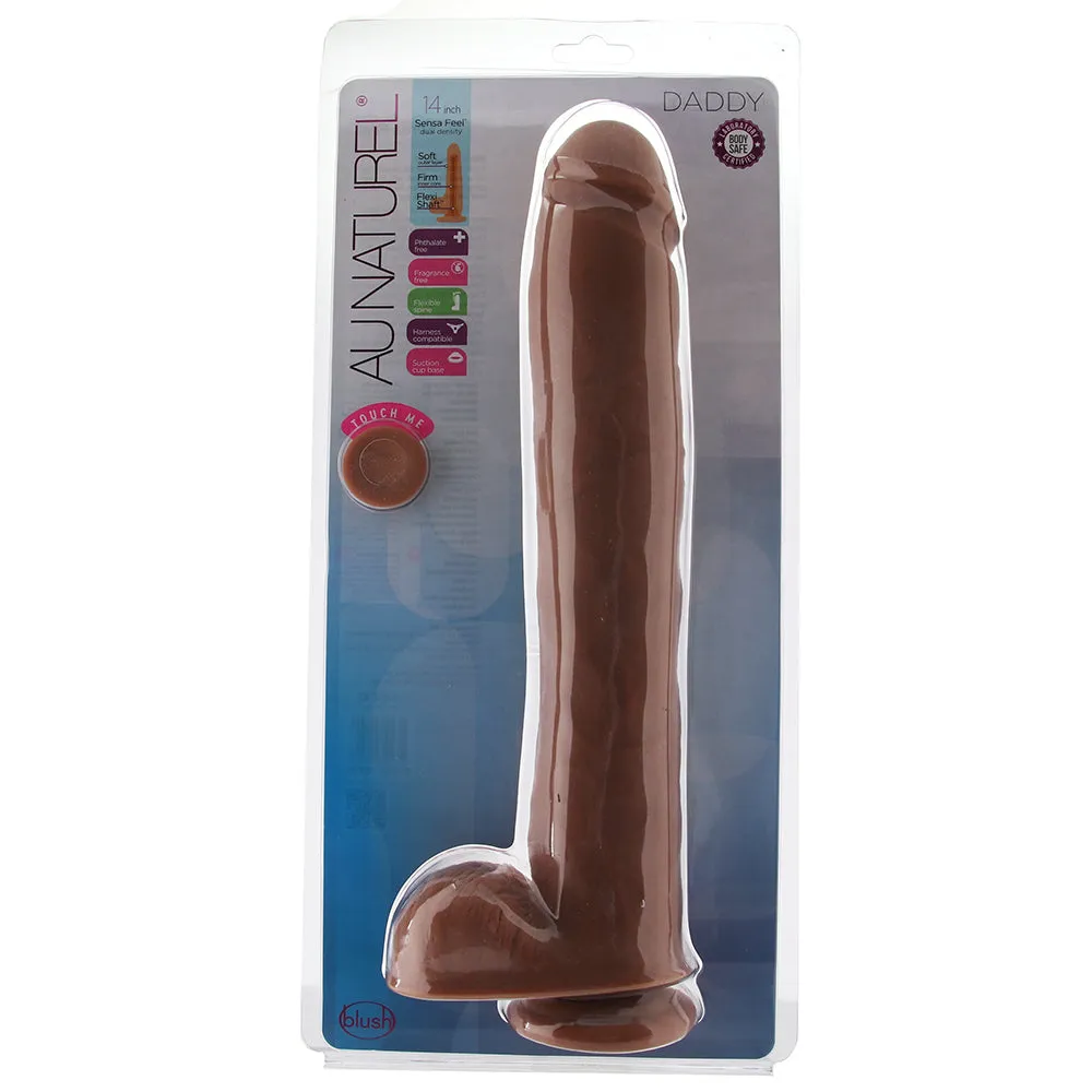 Au Naturel Daddy 14 Inch Sensa Feel Dildo in Mocha