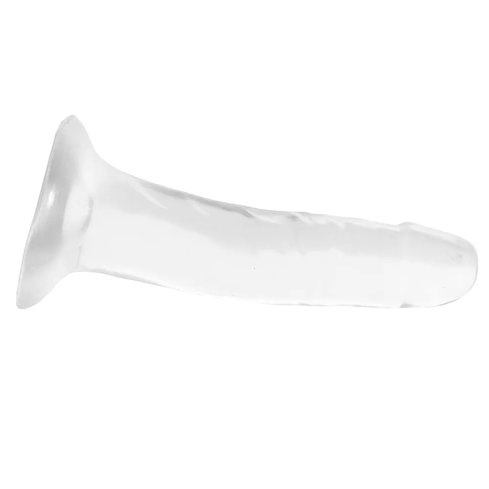 B Yours Plus Hard n’ Happy 5 Inch Jelly Dildo in Clear