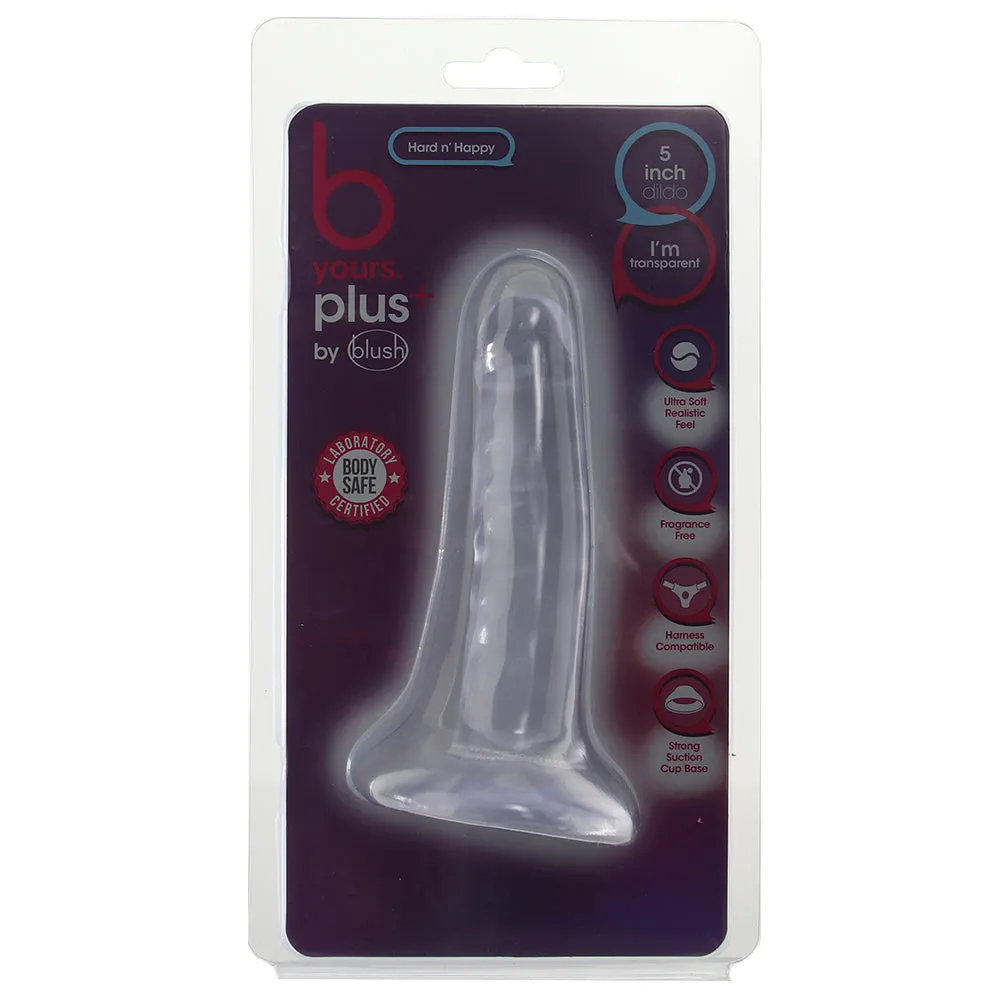 B Yours Plus Hard n’ Happy 5 Inch Jelly Dildo in Clear