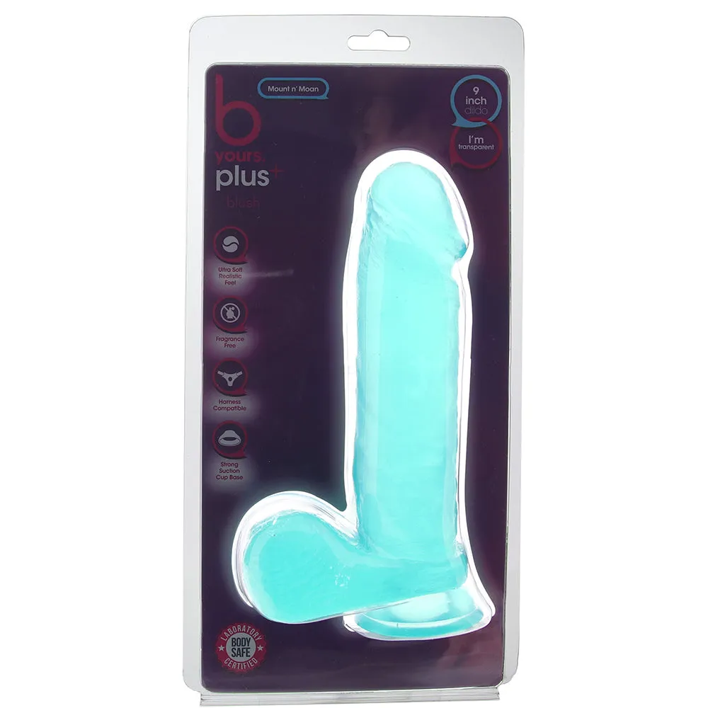 B Yours Plus Mount n’ Moan 9 Inch Ballsy Dildo in Teal