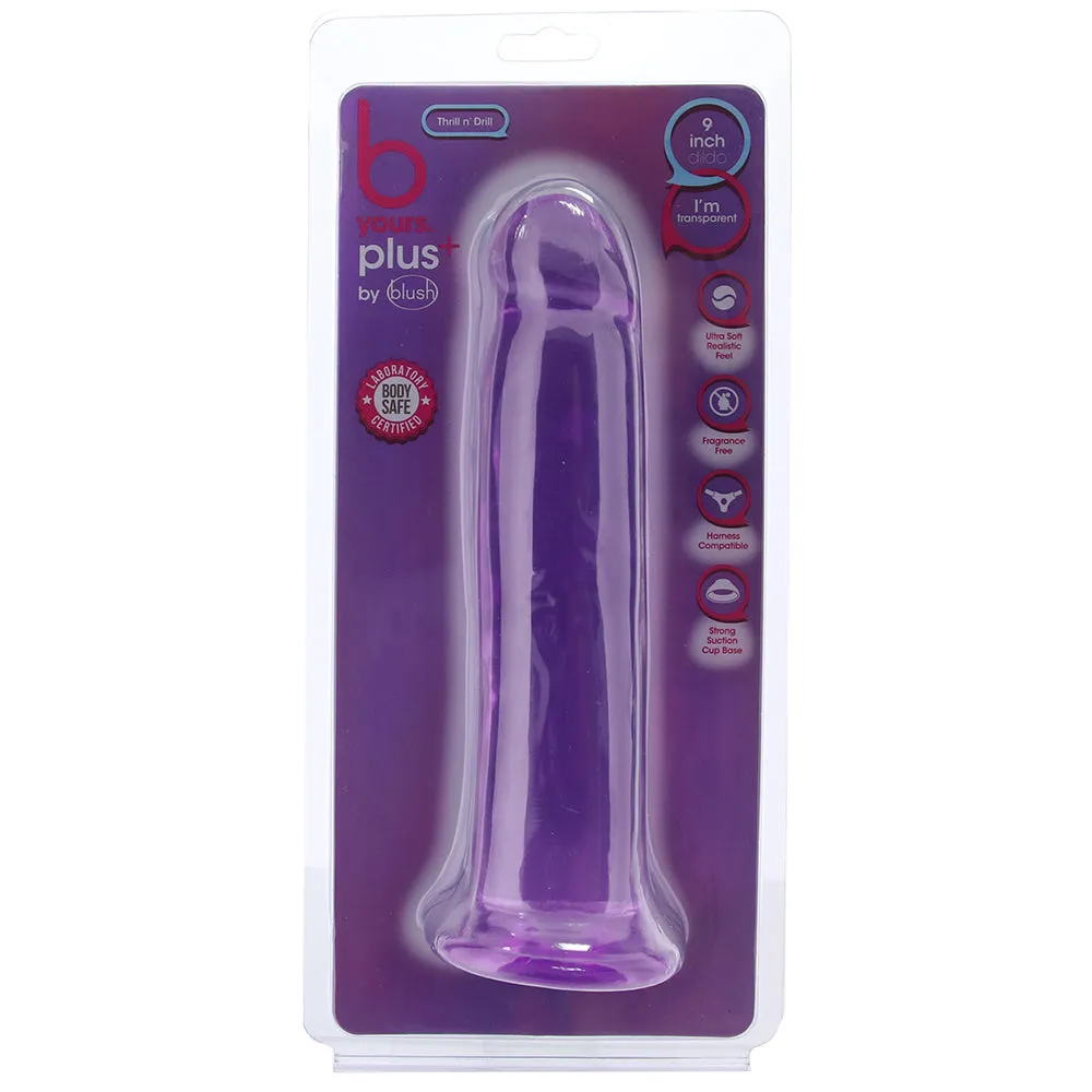 B Yours Thrill n' Drill 9 Inch Dildo in Purple