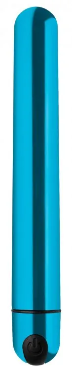 Bang 10X Slim Metallic Bullet Vibrator - USB Rechargeable, Blue, 6.6 Inches