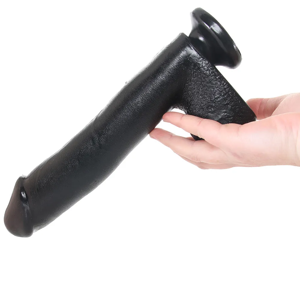 Basix 10 Inch Suction Base Dildo in Black