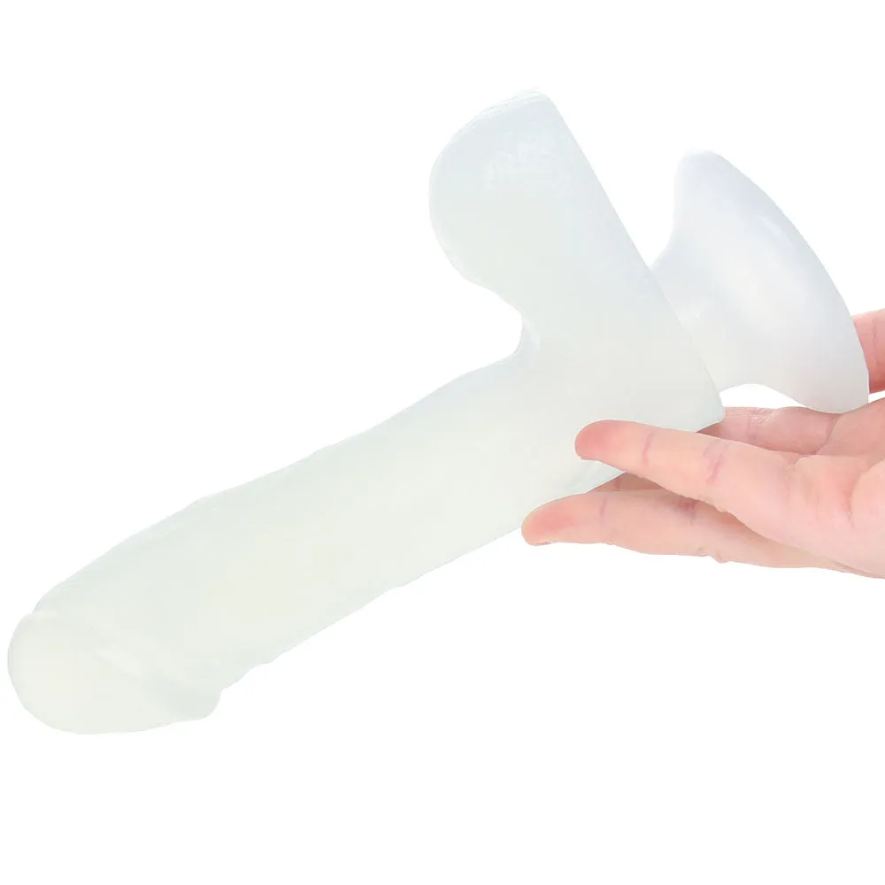 Basix 12 Inch Suction Base Dildo in Clear