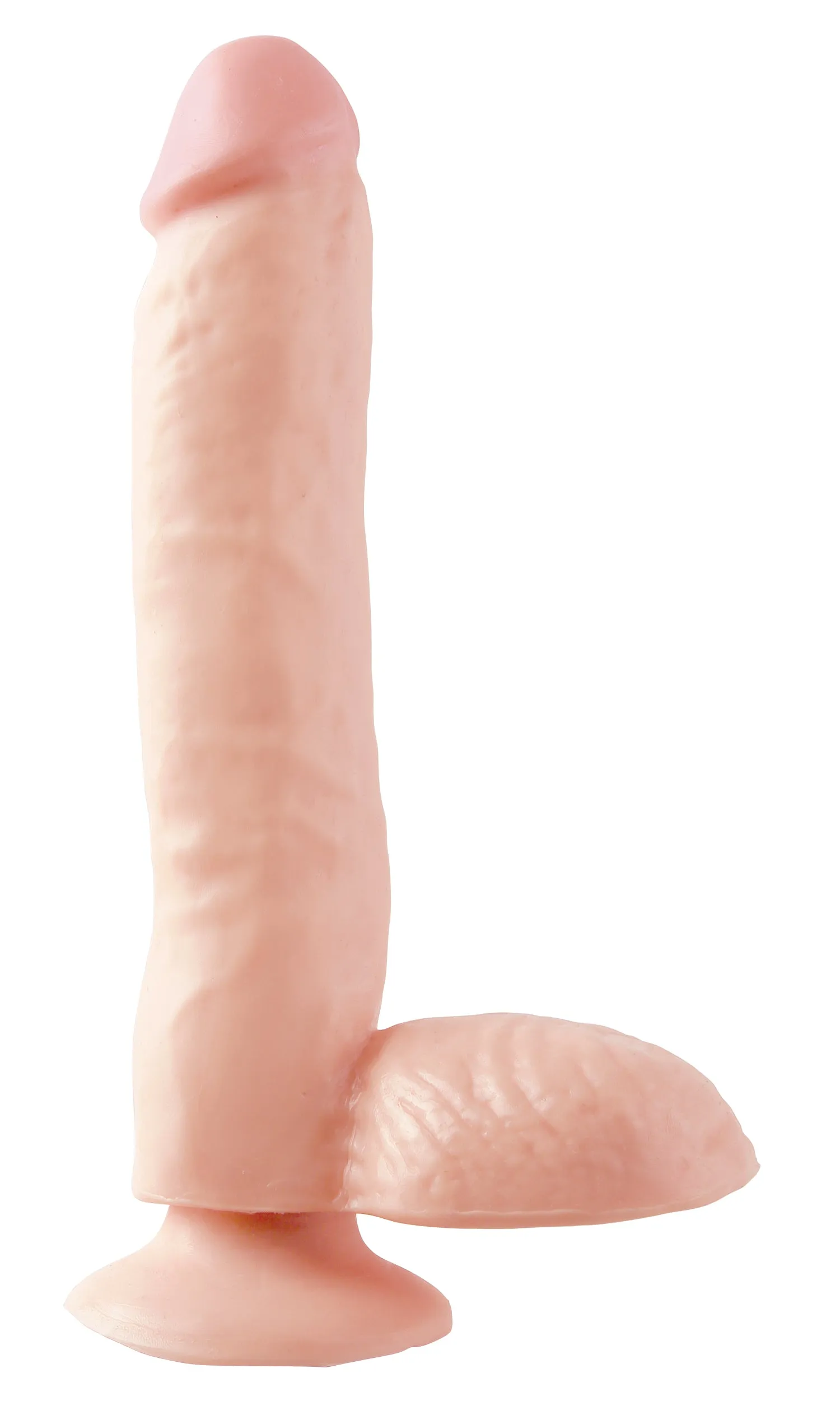 Basix 9 Inch Flexible Dildo with Suction Cup for Hands-Free Fun