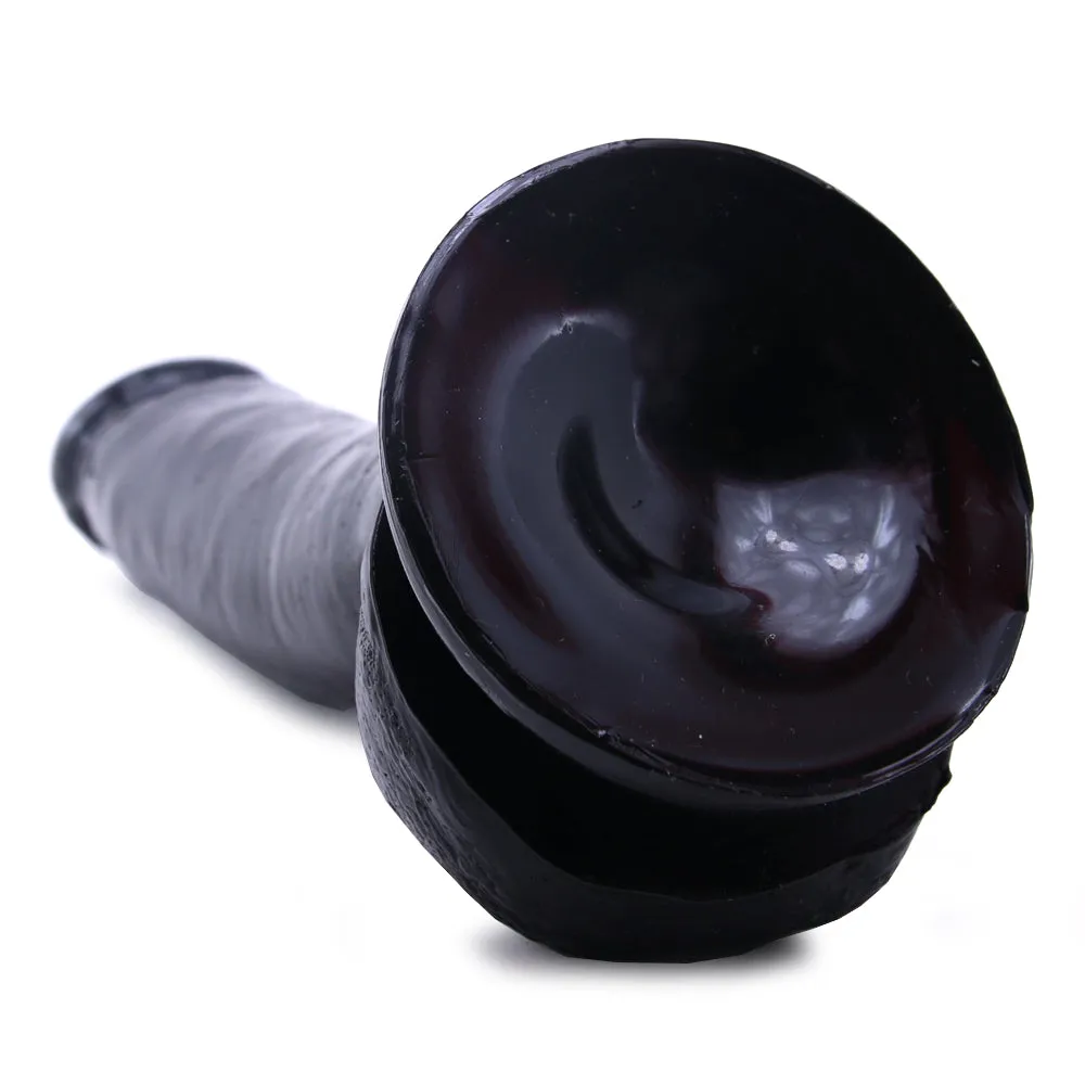 Basix 9 Inch Suction Cup Dildo in Black