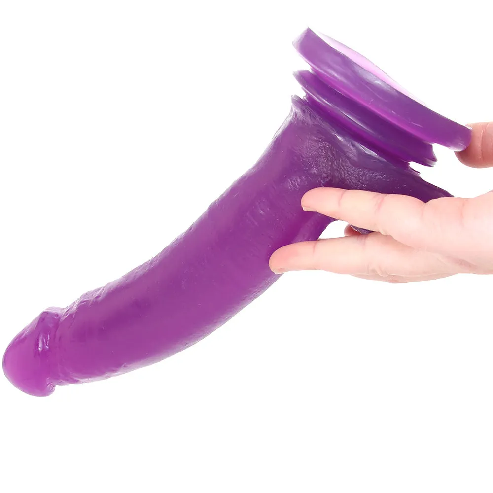 Basix 9 Inch Suction Cup Dildo in Purple