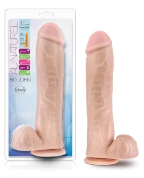 Blush Au Naturel Big John 11.5" Sensa Feel Dual Density Dong with Suction Cup - Vanilla