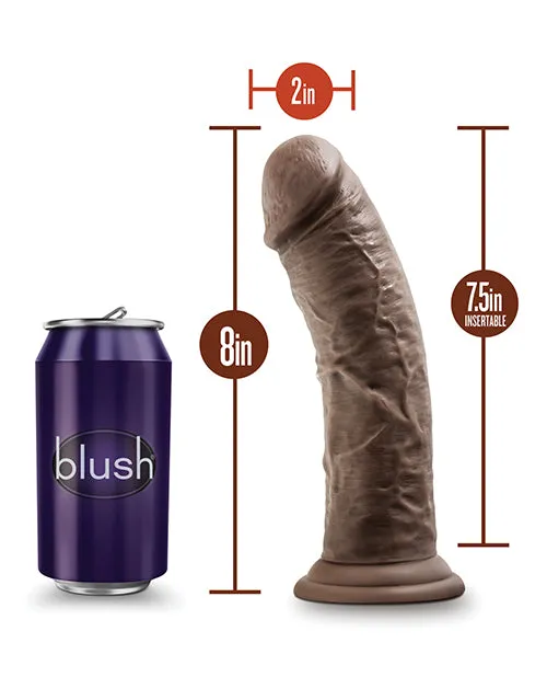 Blush Dr. Skin Plus 8 inch Posable Dildo - Chocolate