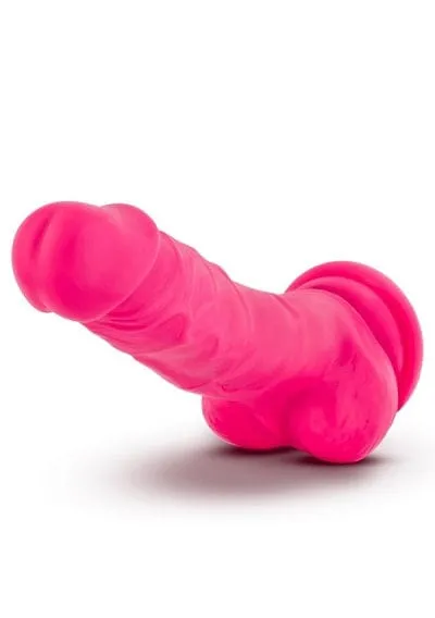 Blush Neo 7.5 Inch Dual Density Cock With Balls Neon Pink