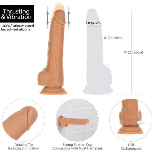 BMS Factory Naked Addiction Thrusting Dildo with Suction Cup