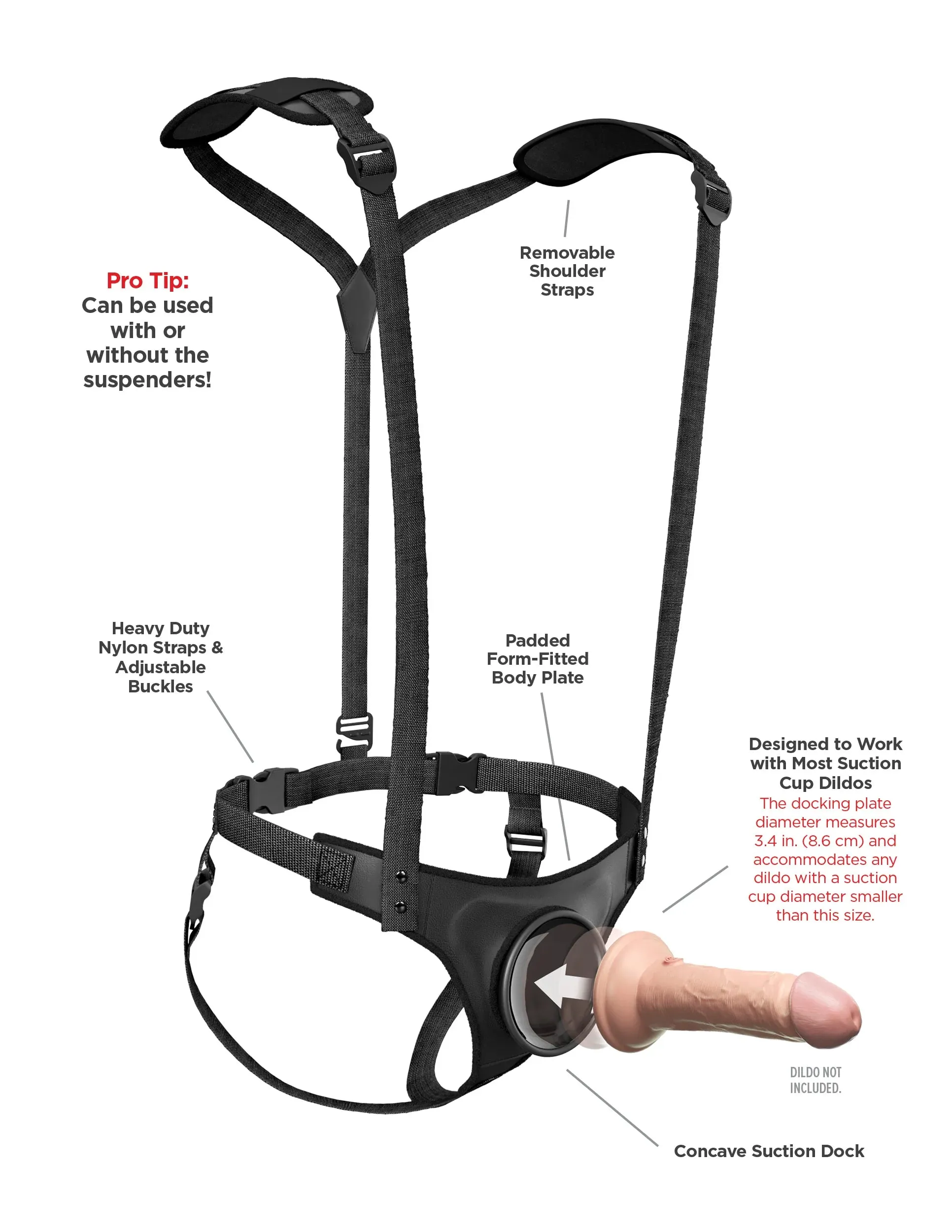 Body Dock Strap-On Suspenders Harness for Suction Cup Dildos