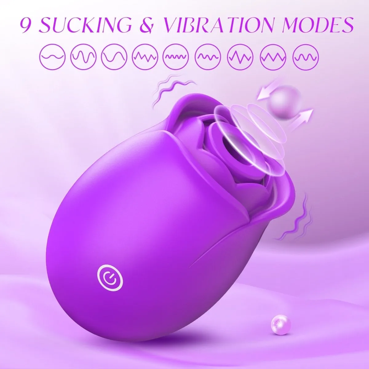 Body-Safe Silicone Rose Sucking Sex Toy for Women