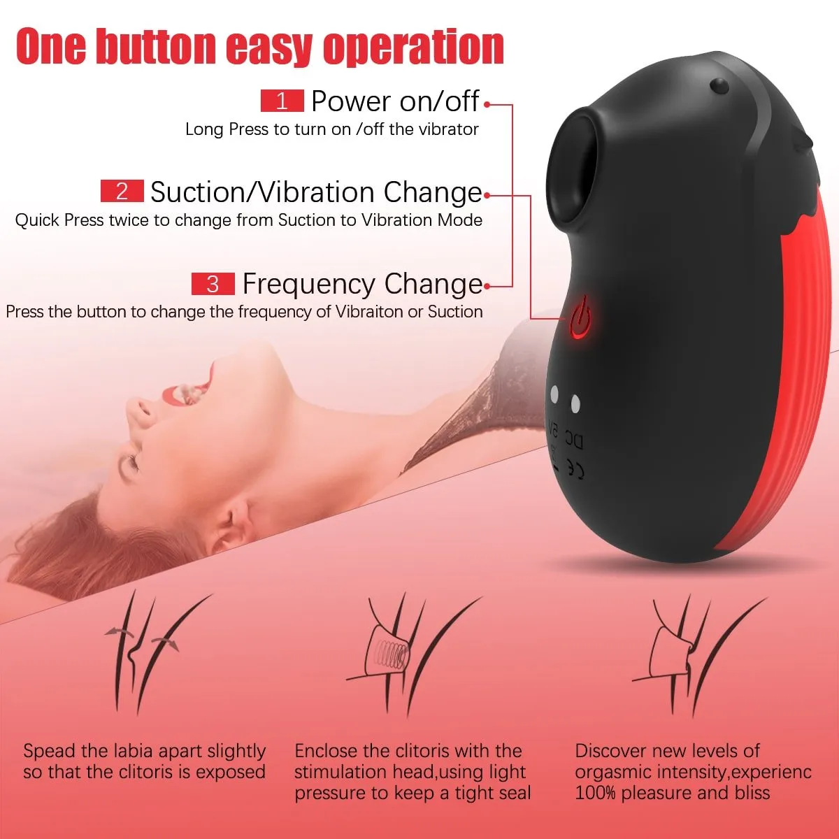 Clitoral Sucking Multiple Modes Vibrator Quiet Portable Size