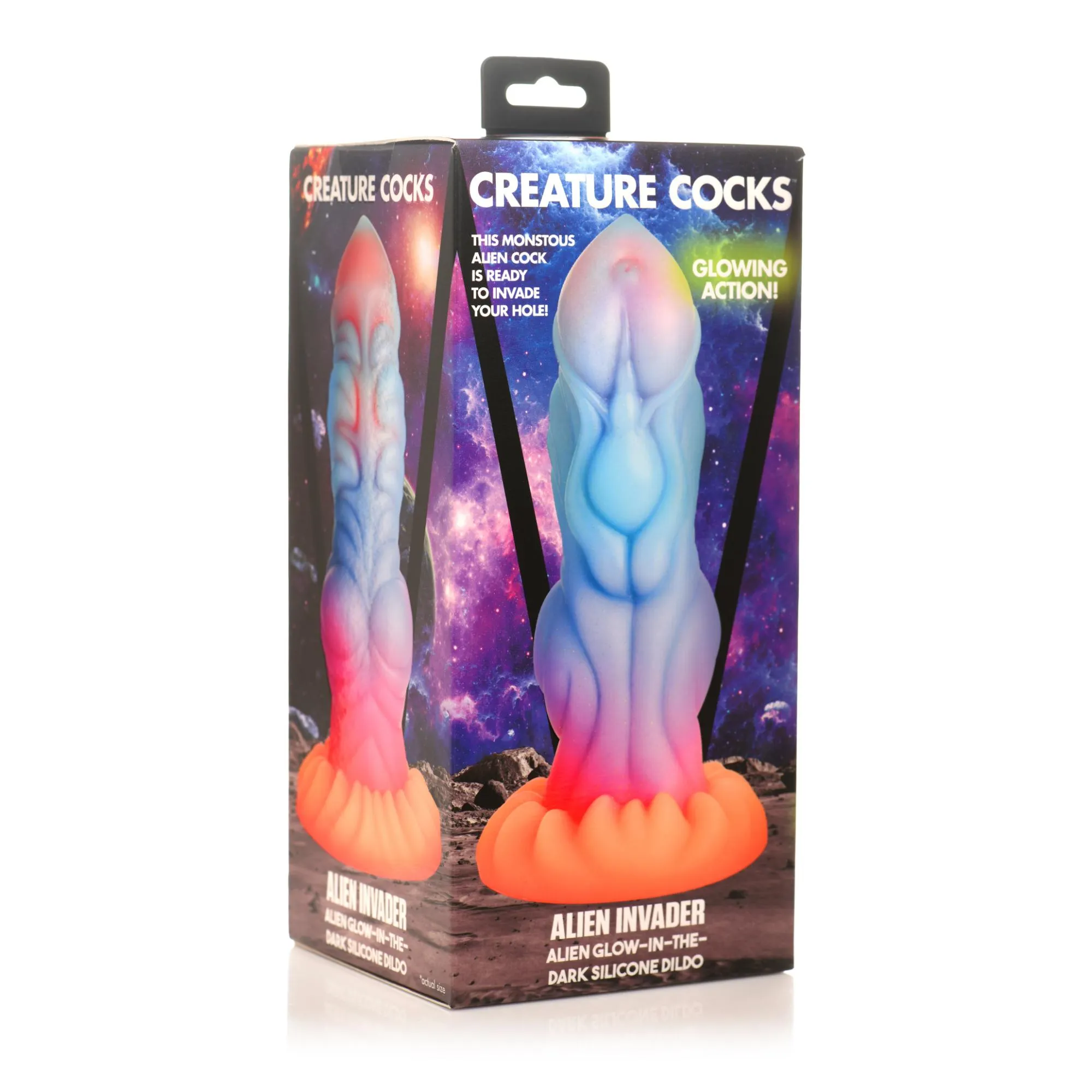 Creature Cocks Alien Invader Glow in the Dark Silicone Dildo