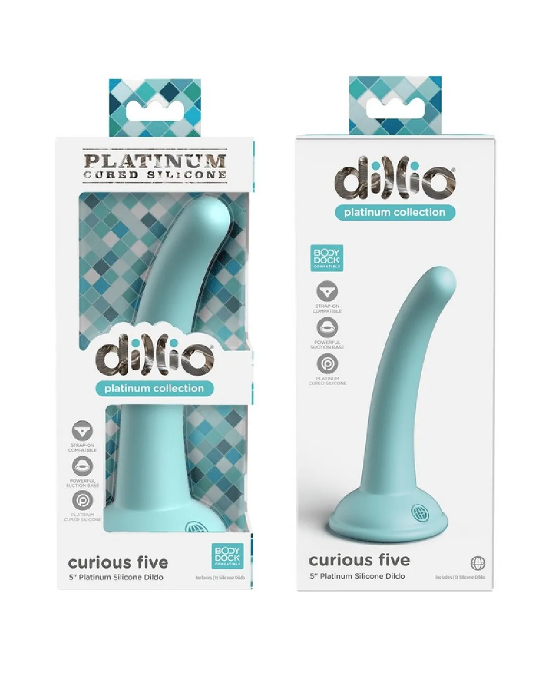 Dillio Platinum Curious Five 5 Inch Dildo - Teal