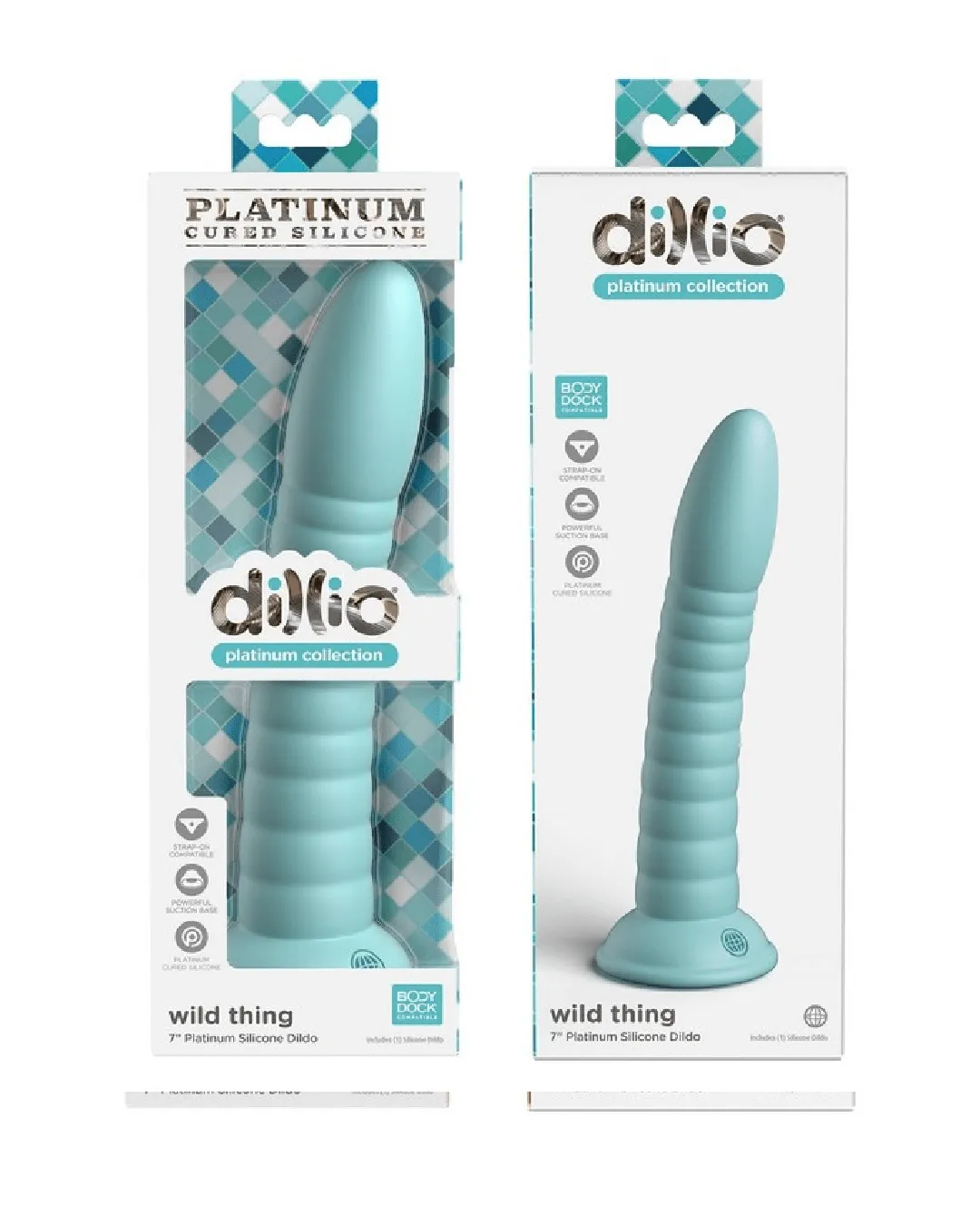 Dillio Platinum Wild Thing 7 Inch Dildo - Teal