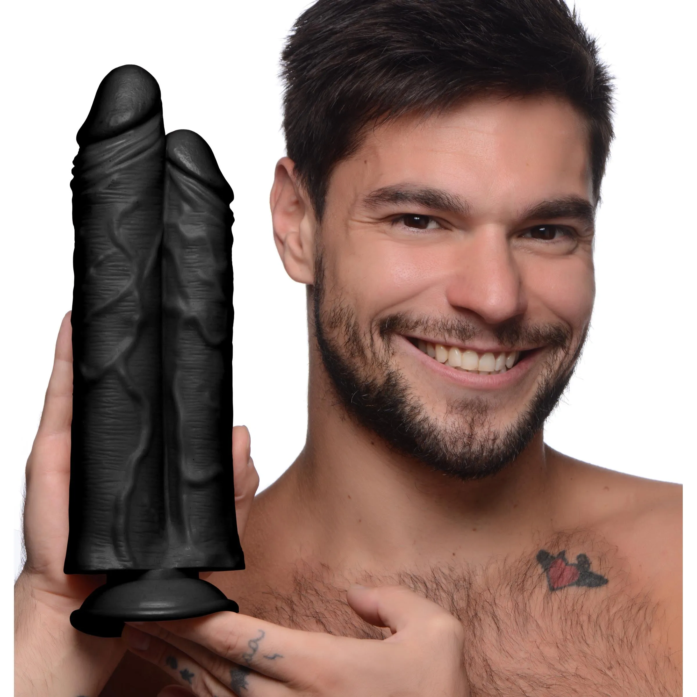 Double Stuffer 10" Double Pecker Dildo - Black