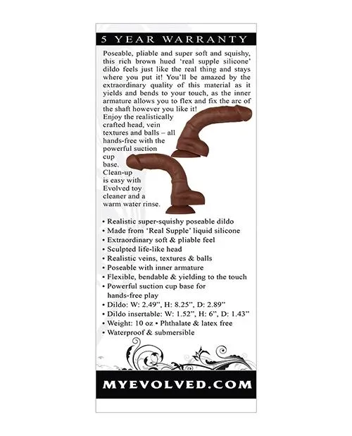 Evolved Real Supple Silicone Poseable 8.25” Dildo