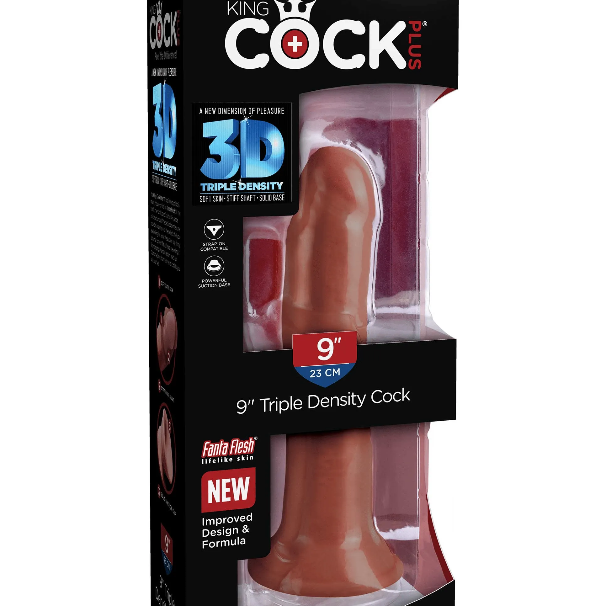 King Cock Plus Triple Density 8 Inch Suction Cup Dildo - Chocolate