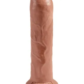 King Cock Uncut 7 Inch Suction Cup Dildo with Moving Foreskin - Caramel