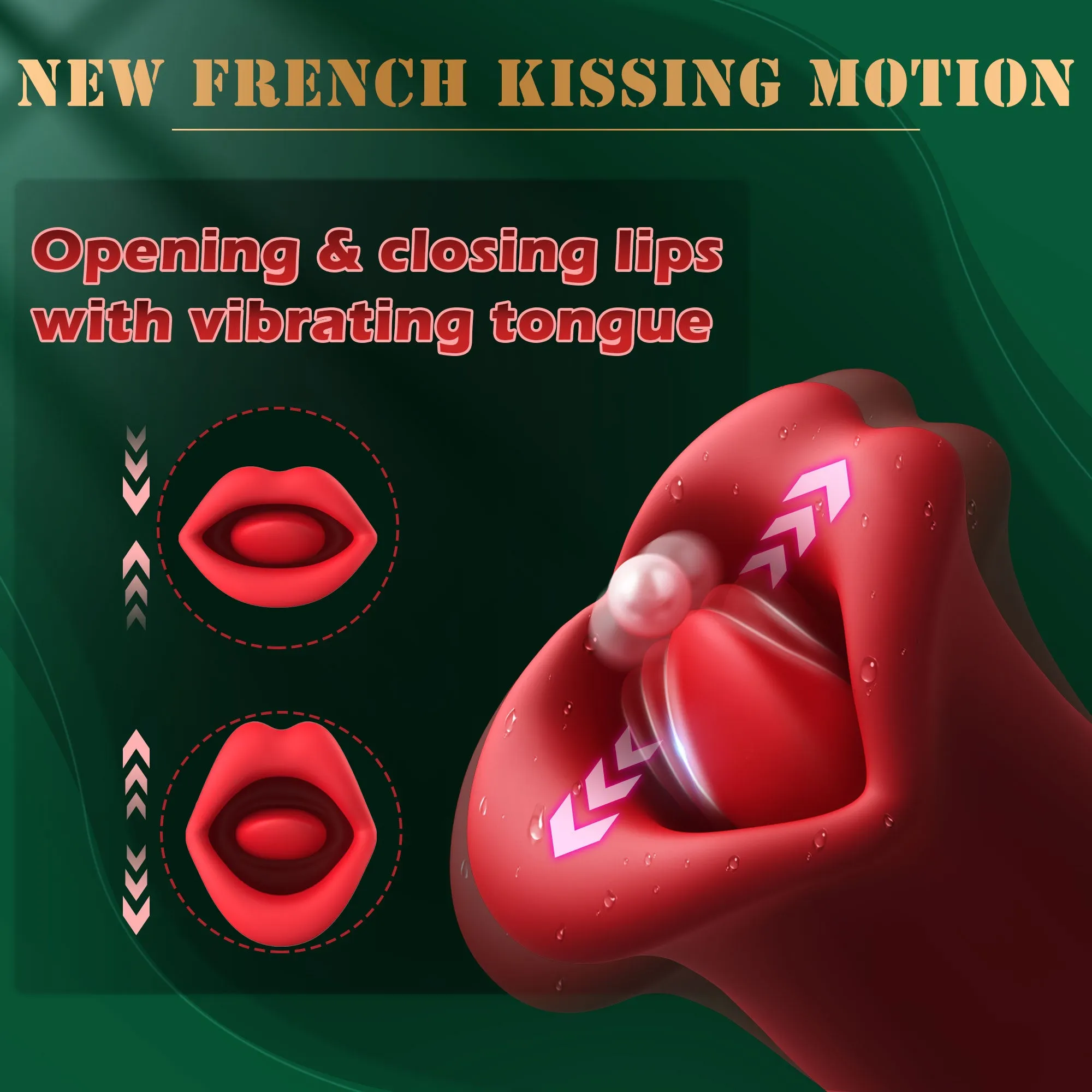 Kissing Vibrator with Vibrating Tongue