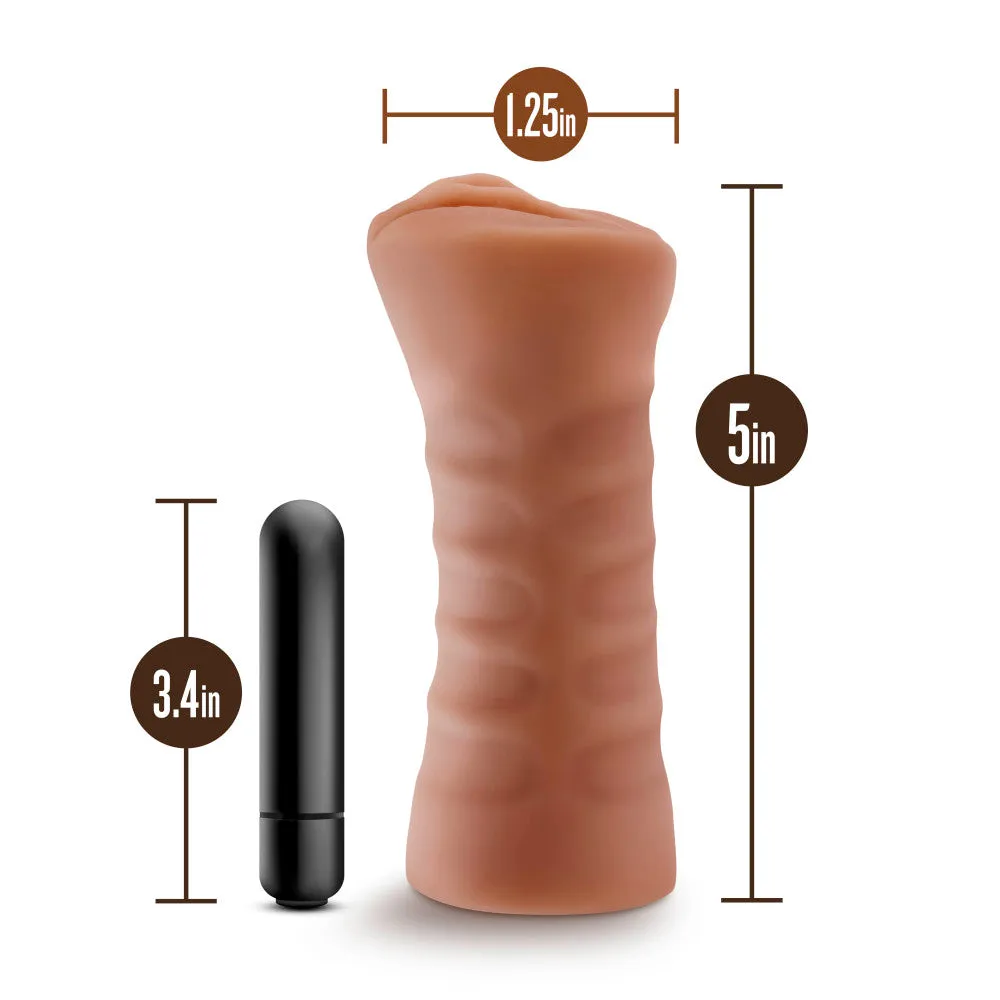 M For Men By Blush® | Julieta Realistic Mocha Vibrating Masturbator / Stroker