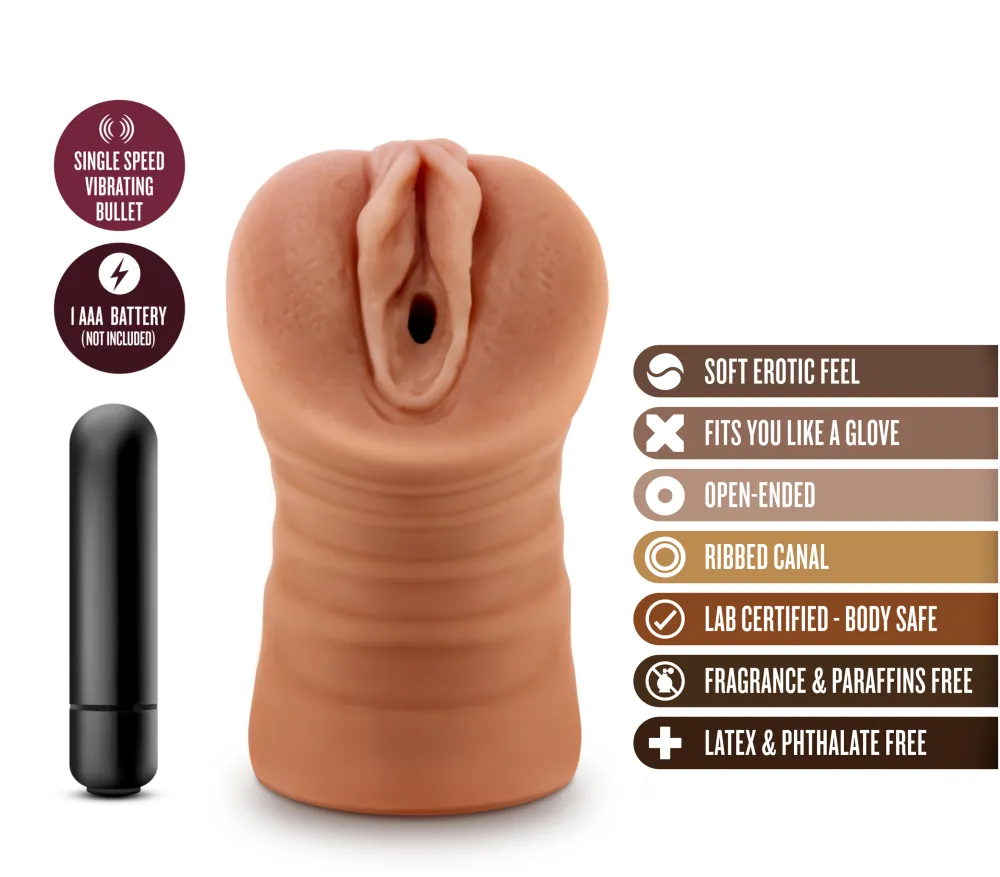 M For Men By Blush® | Julieta Realistic Mocha Vibrating Masturbator / Stroker