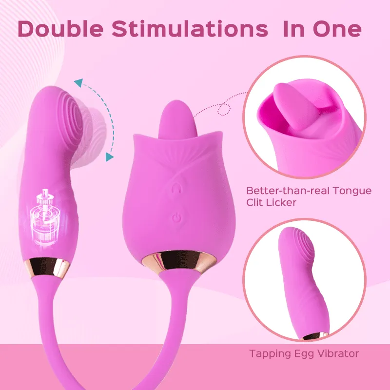 Momo - Rose Clit Licker & Tapping Egg Vibrator 