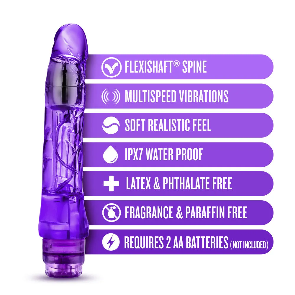 Naturally Yours By Blush® | Mambo Vibe Realistic Curved Purple 9-Inch Long Vibrating Dildo