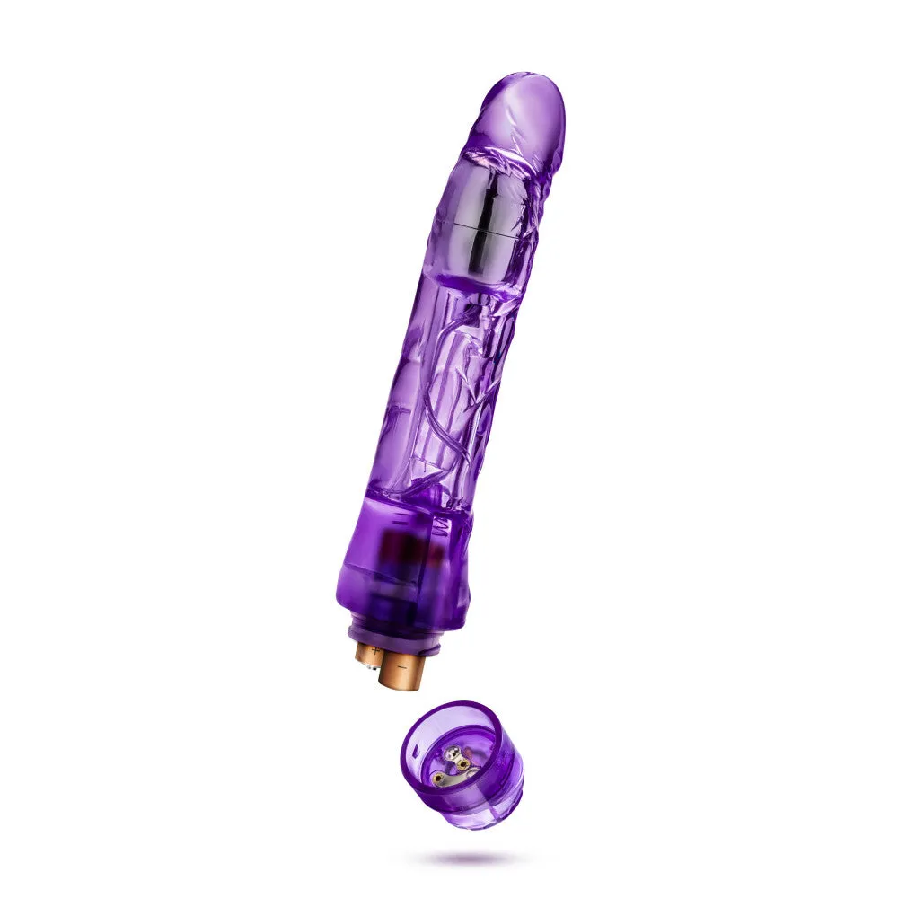 Naturally Yours By Blush® | Mambo Vibe Realistic Curved Purple 9-Inch Long Vibrating Dildo