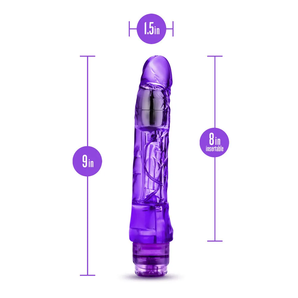 Naturally Yours By Blush® | Mambo Vibe Realistic Curved Purple 9-Inch Long Vibrating Dildo