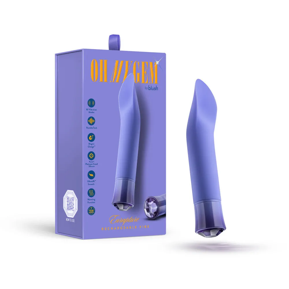 Oh My Gem By Blush® | Enrapture: 6.5 Inch Warming Clitoral Vibrator in Tanzanite with Powerful RumboTech™ Technology