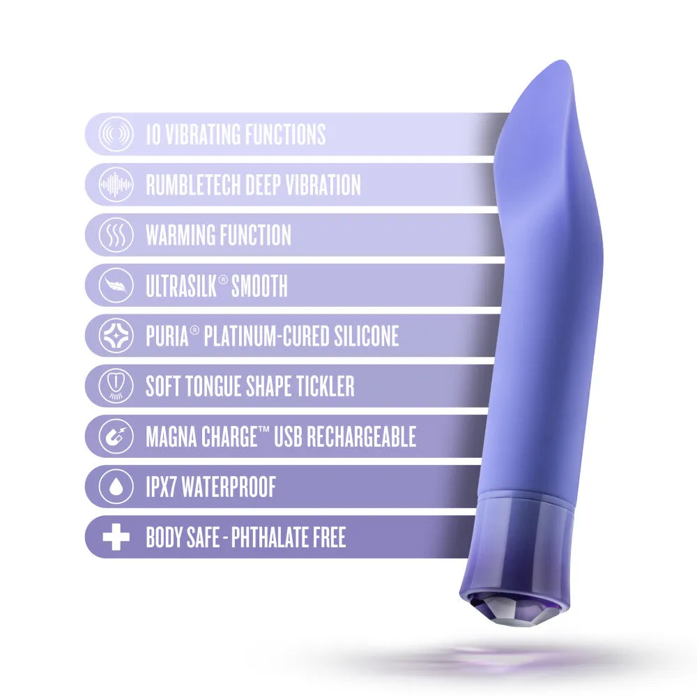 Oh My Gem By Blush® | Enrapture: 6.5 Inch Warming Clitoral Vibrator in Tanzanite with Powerful RumboTech™ Technology