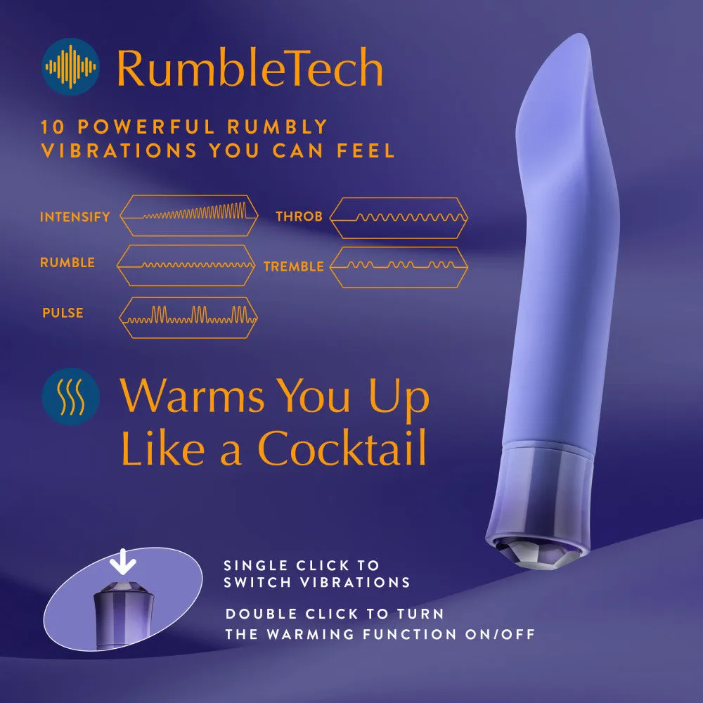 Oh My Gem By Blush® | Enrapture: 6.5 Inch Warming Clitoral Vibrator in Tanzanite with Powerful RumboTech™ Technology