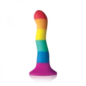 Rainbow Colours 6" Silicone Wave Dildo