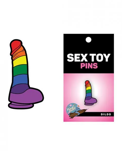 Rainbow Dildo Enamel Pin by Wood Rocket