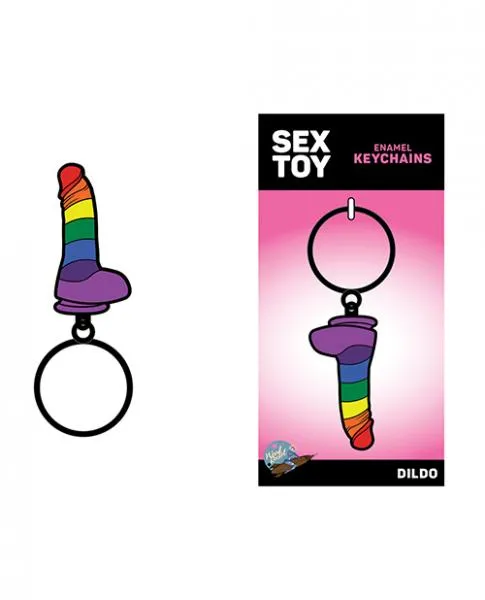 Rainbow Dildo Keychain by Wood Rocket