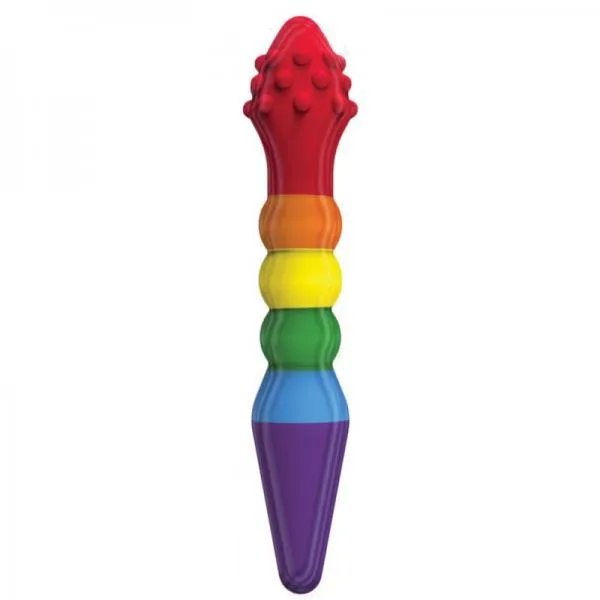 Rainbow Knob Job Dual-Ended Textured Dildo